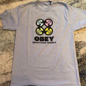 OBEY T-shirt, blue size small.